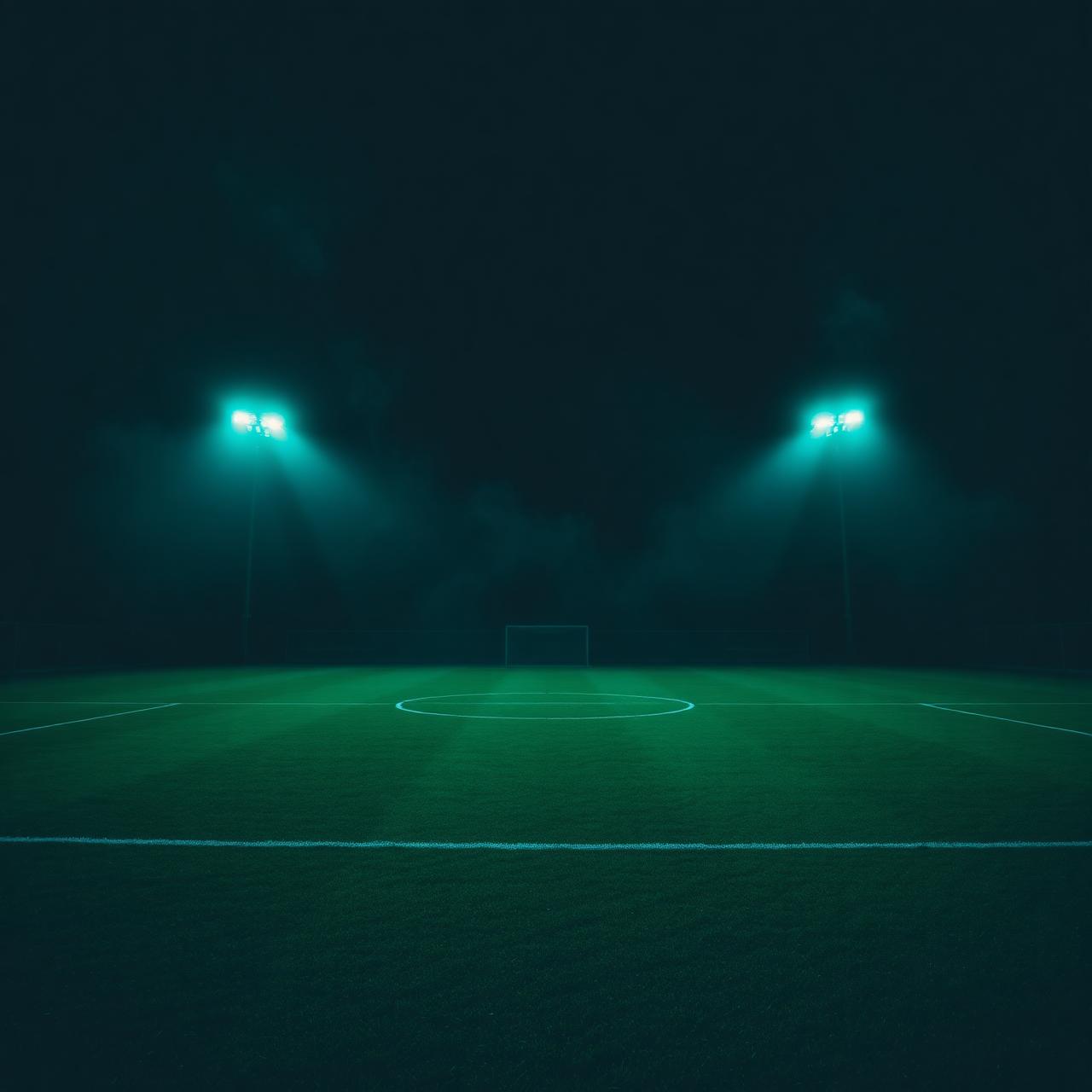 Floodlit grassroots football pitch at night